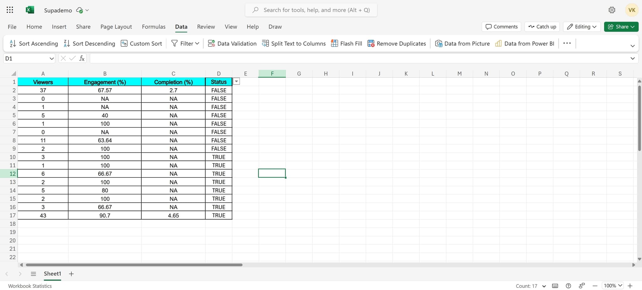 Confirm the sort completion