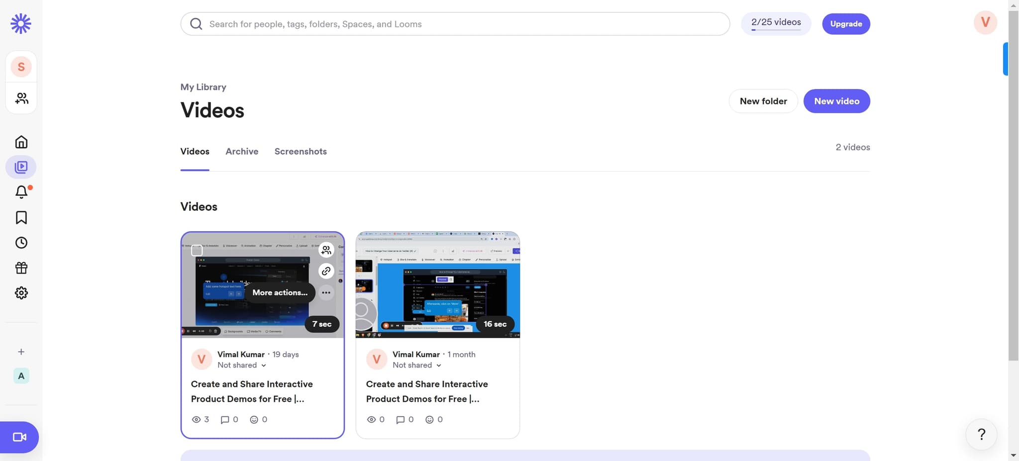 Open the video options