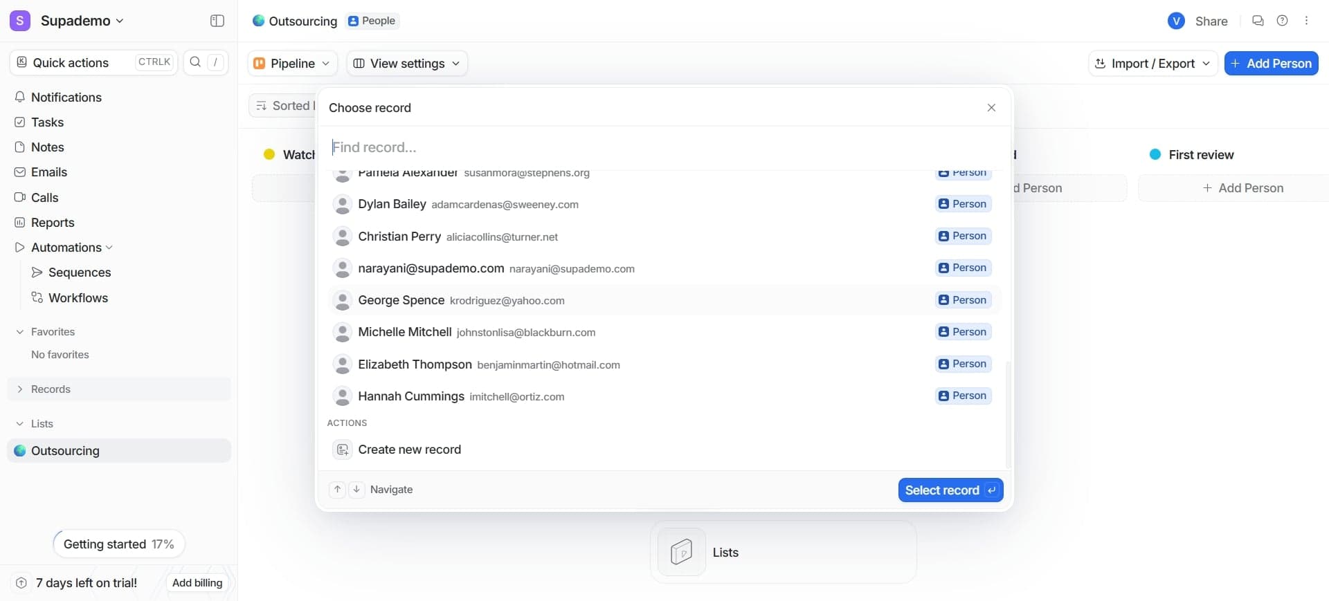 Set up sorting preferences