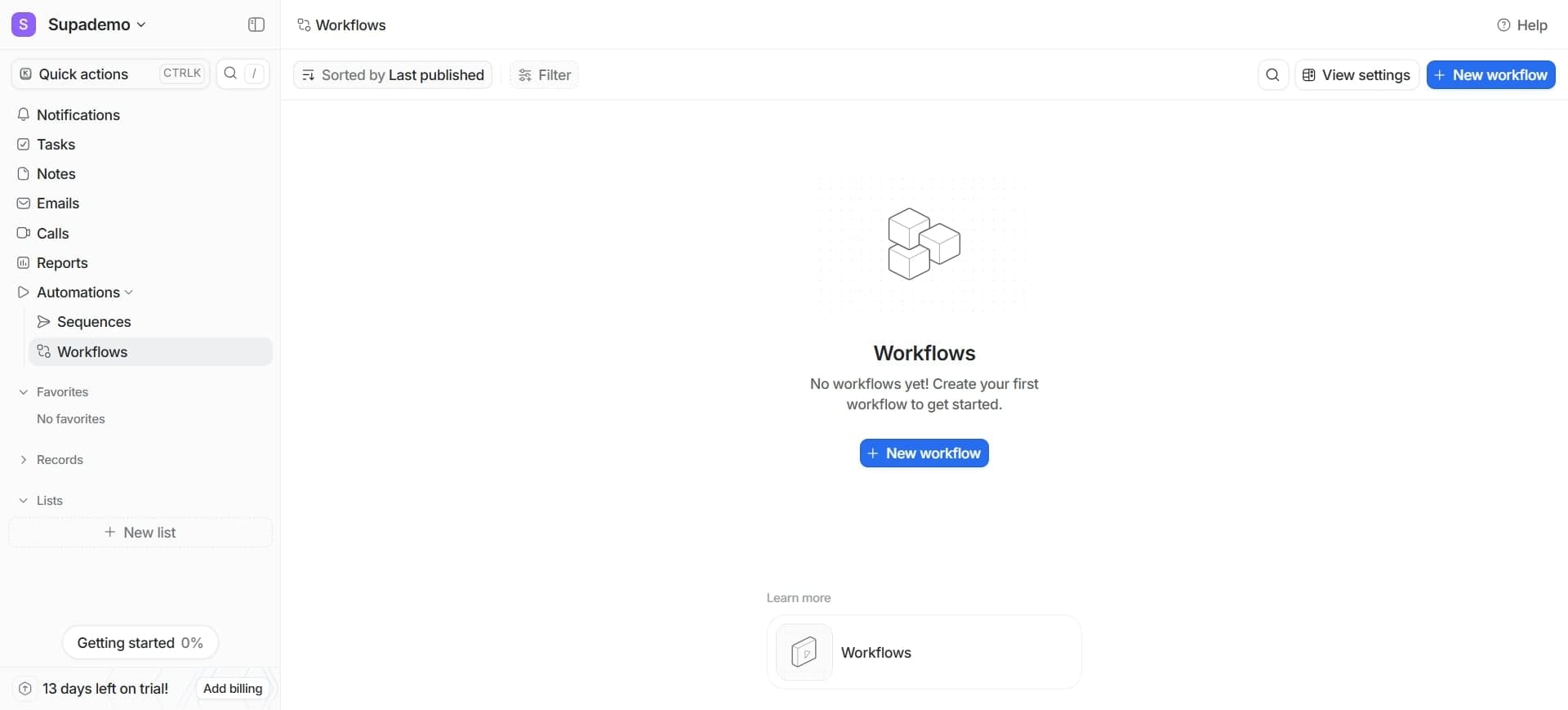 Access the contacts section