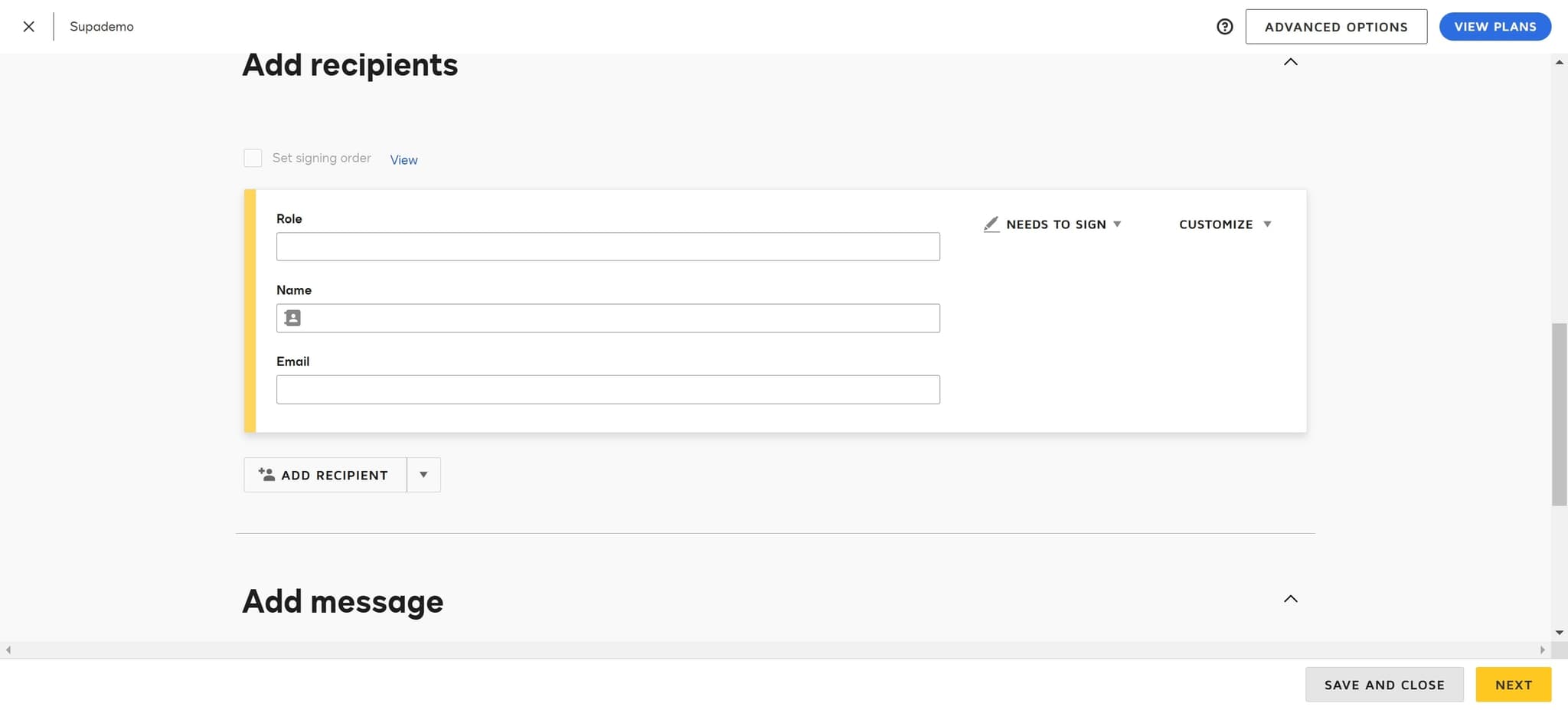 Complete and save the template