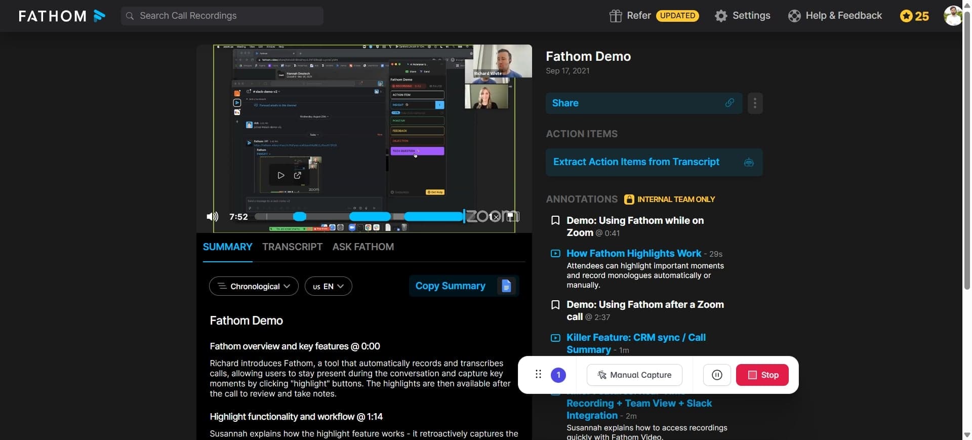 Review the generated summary