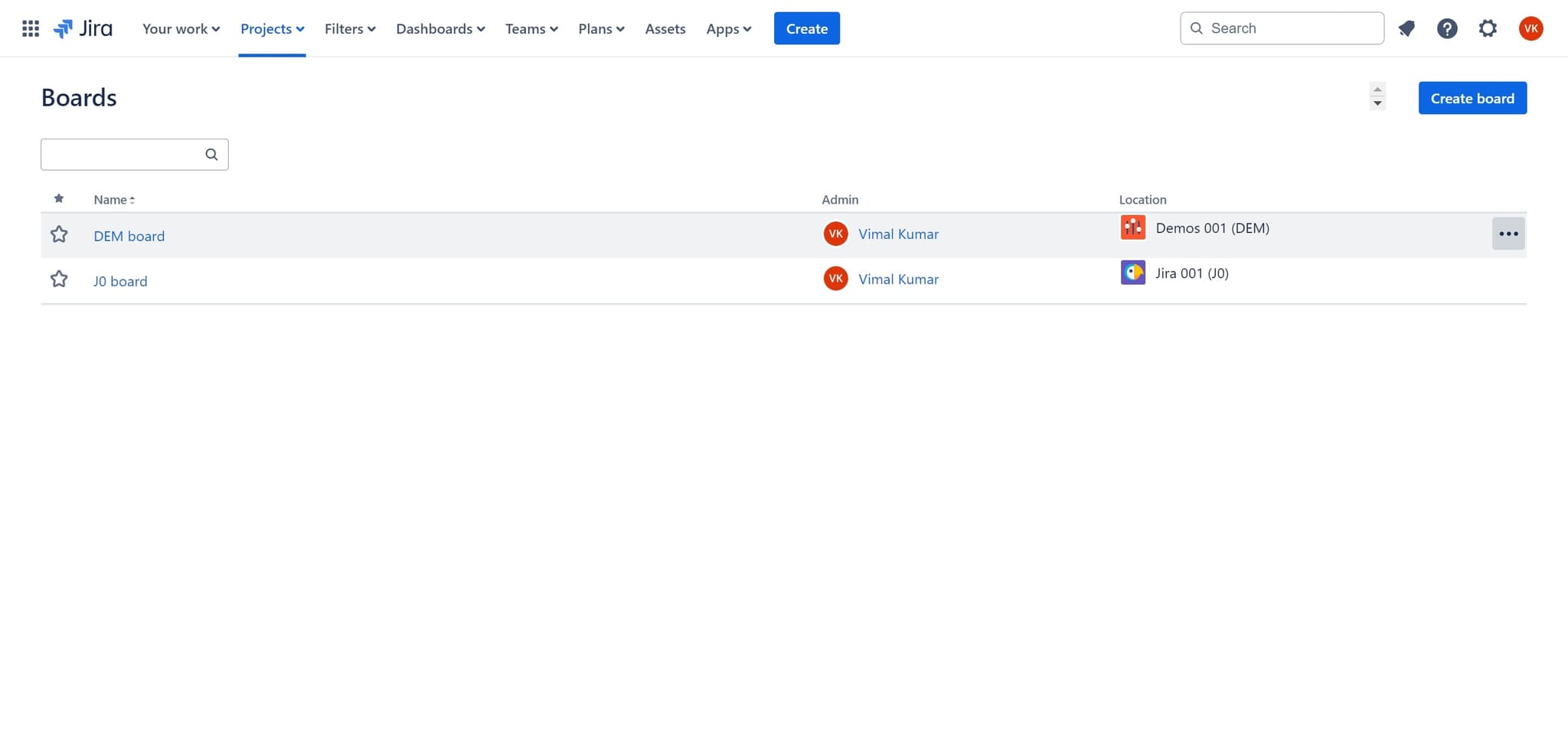 Select the board to delete