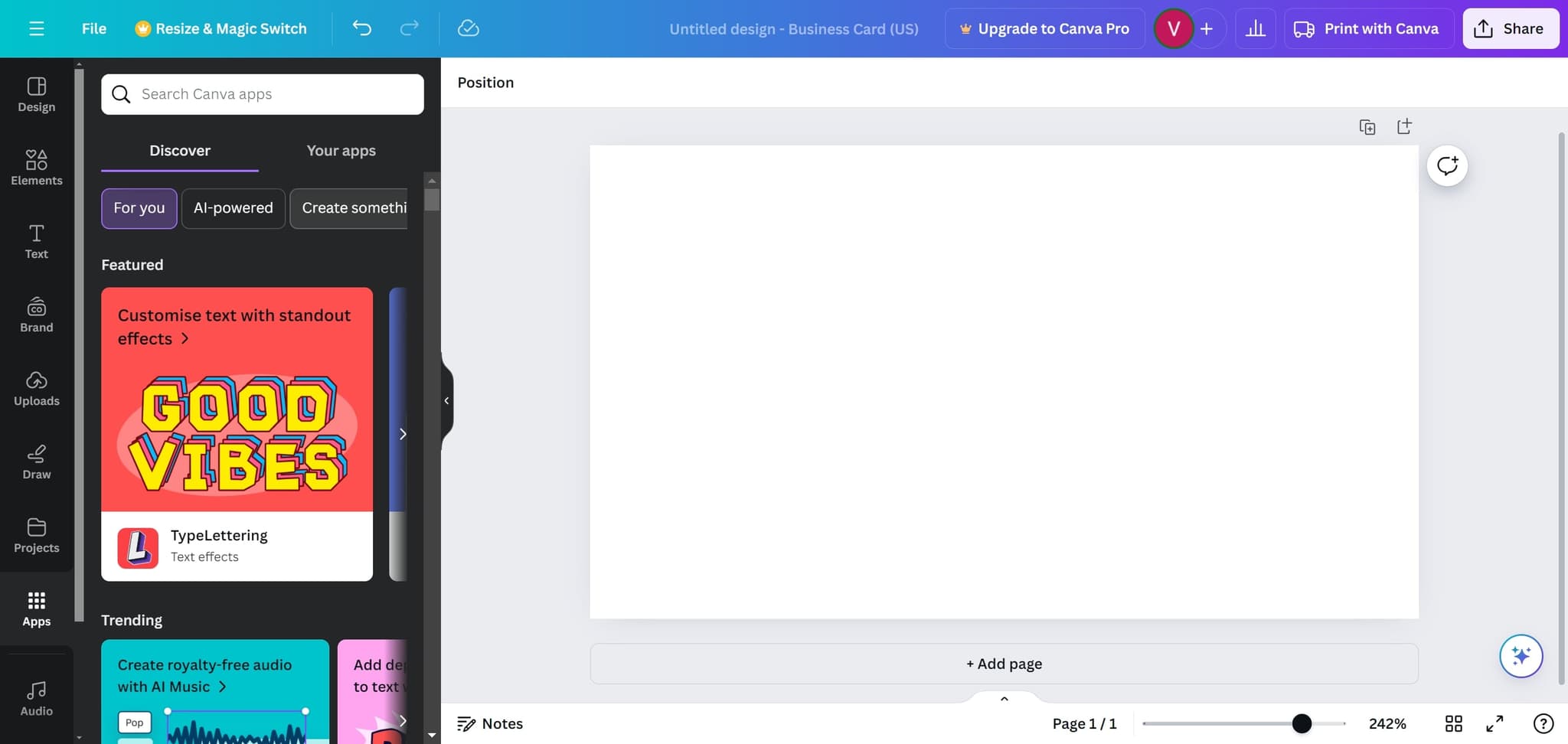 Click on Create something new
