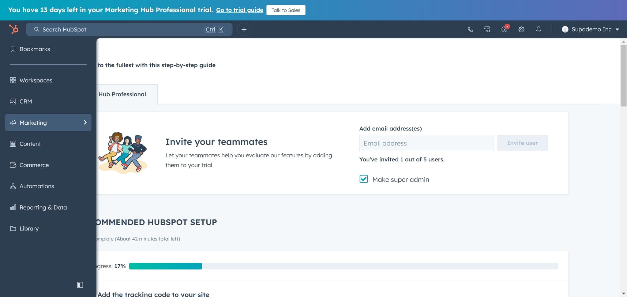Navigate to Marketing