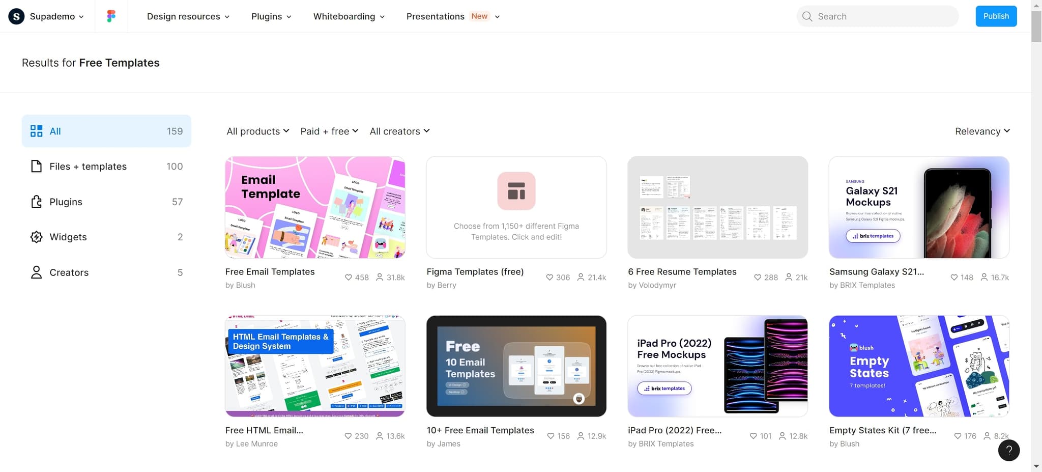Select Results for Free Templates