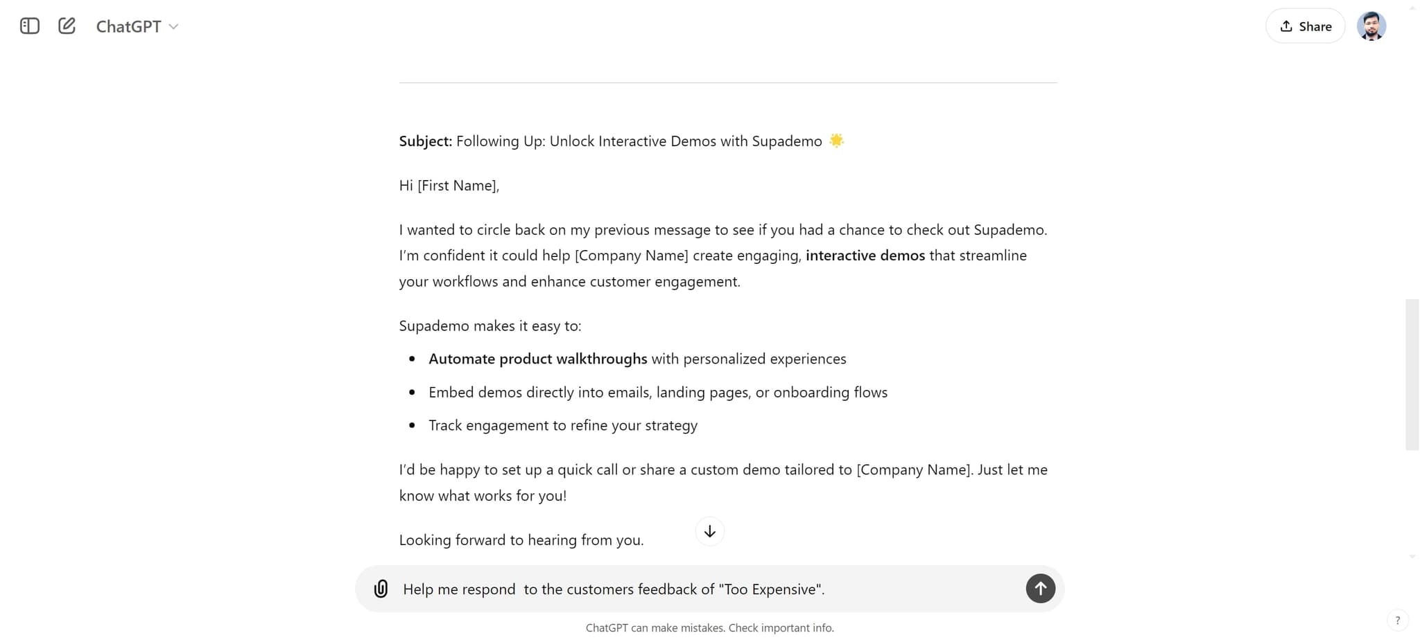 Copy or edit the email
