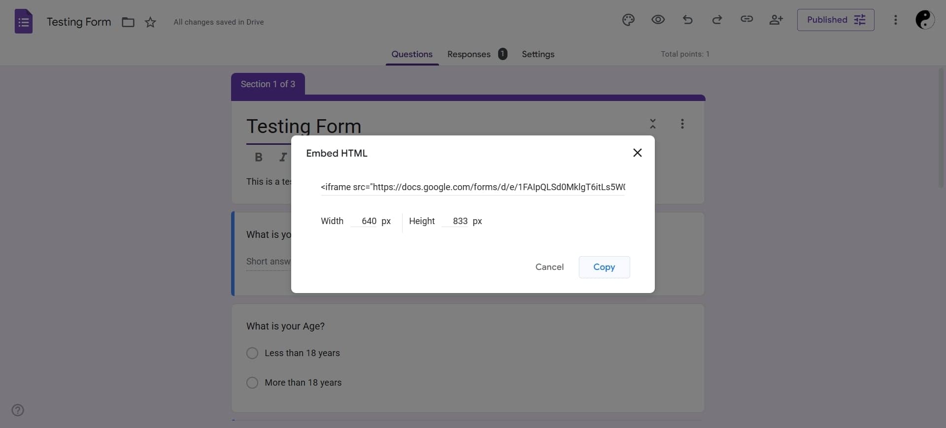 Configure form settings