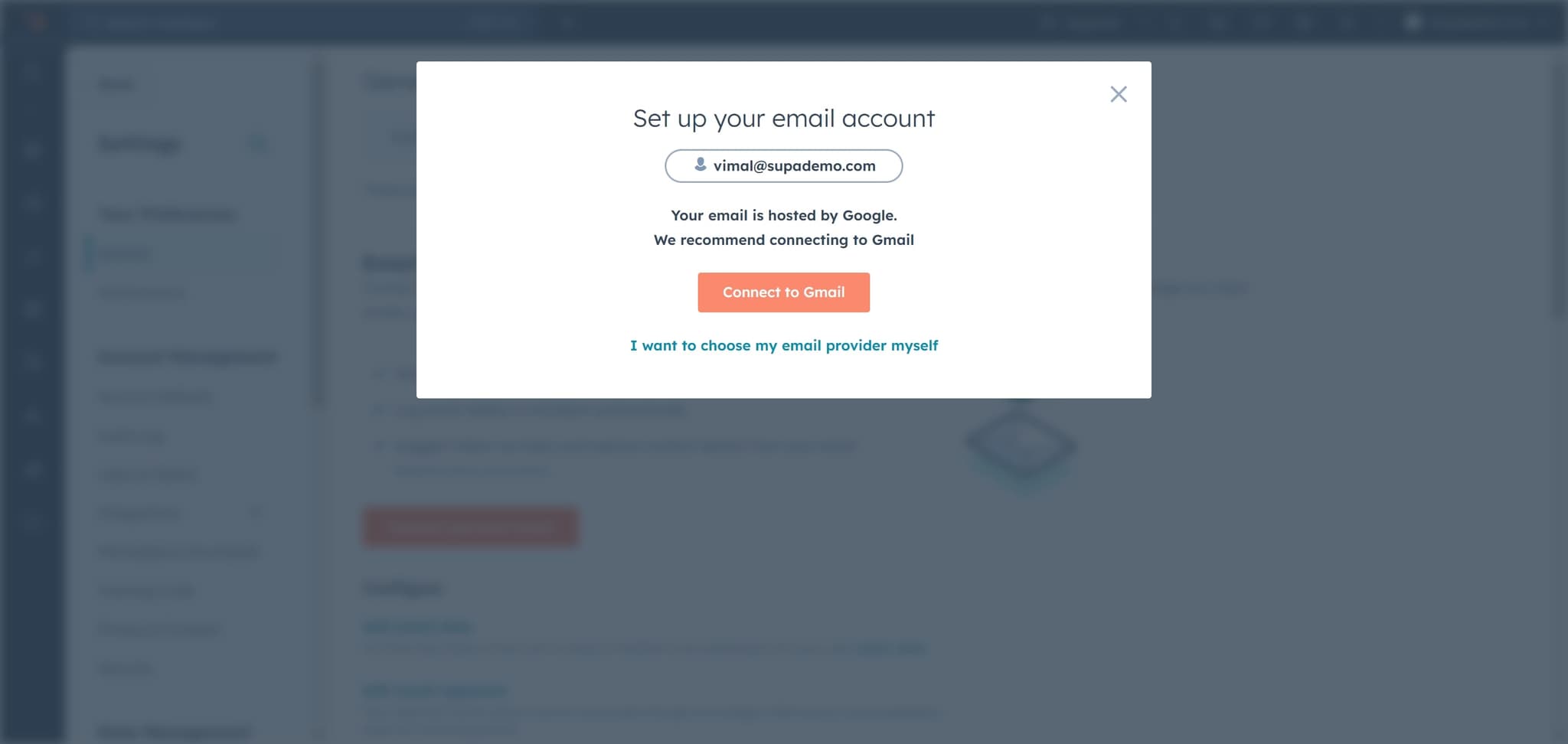 Select Gmail connection