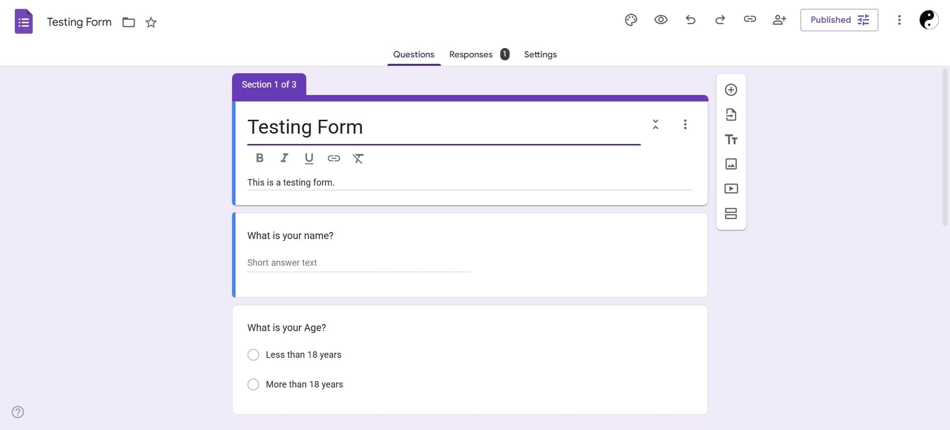 Open Google Forms and start