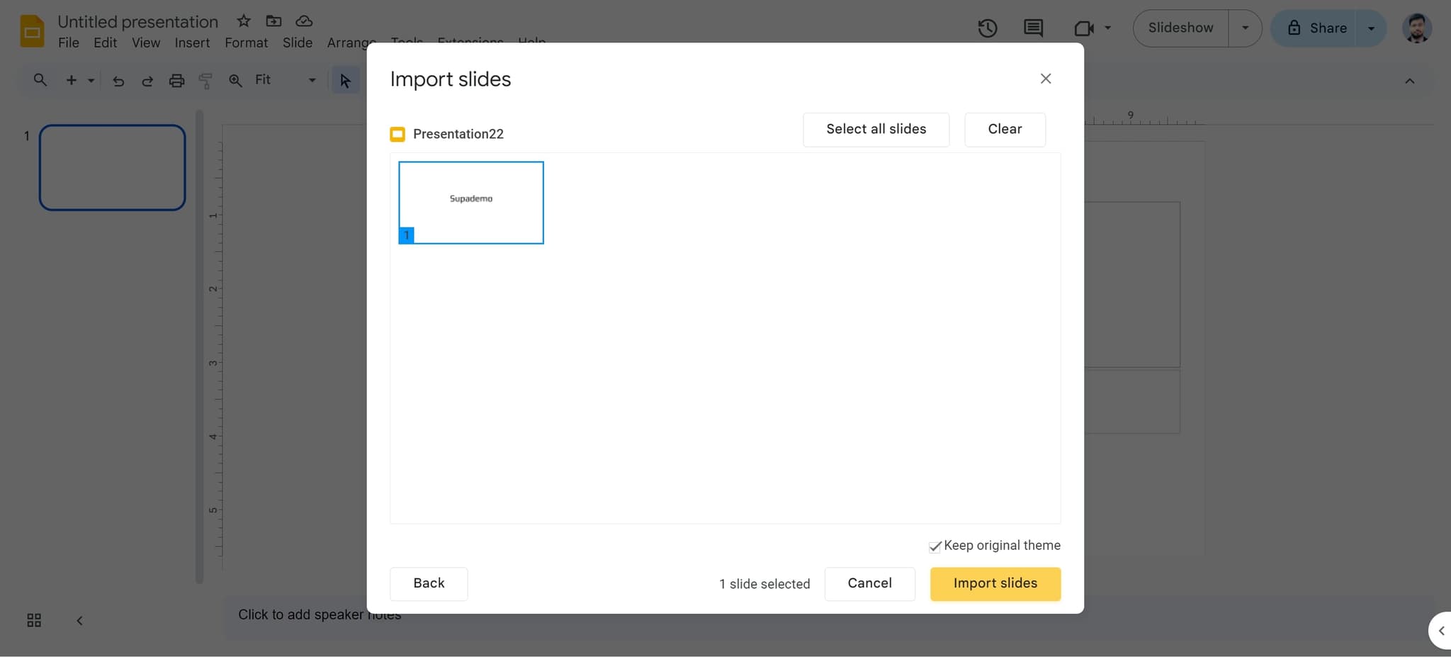 Complete the import process