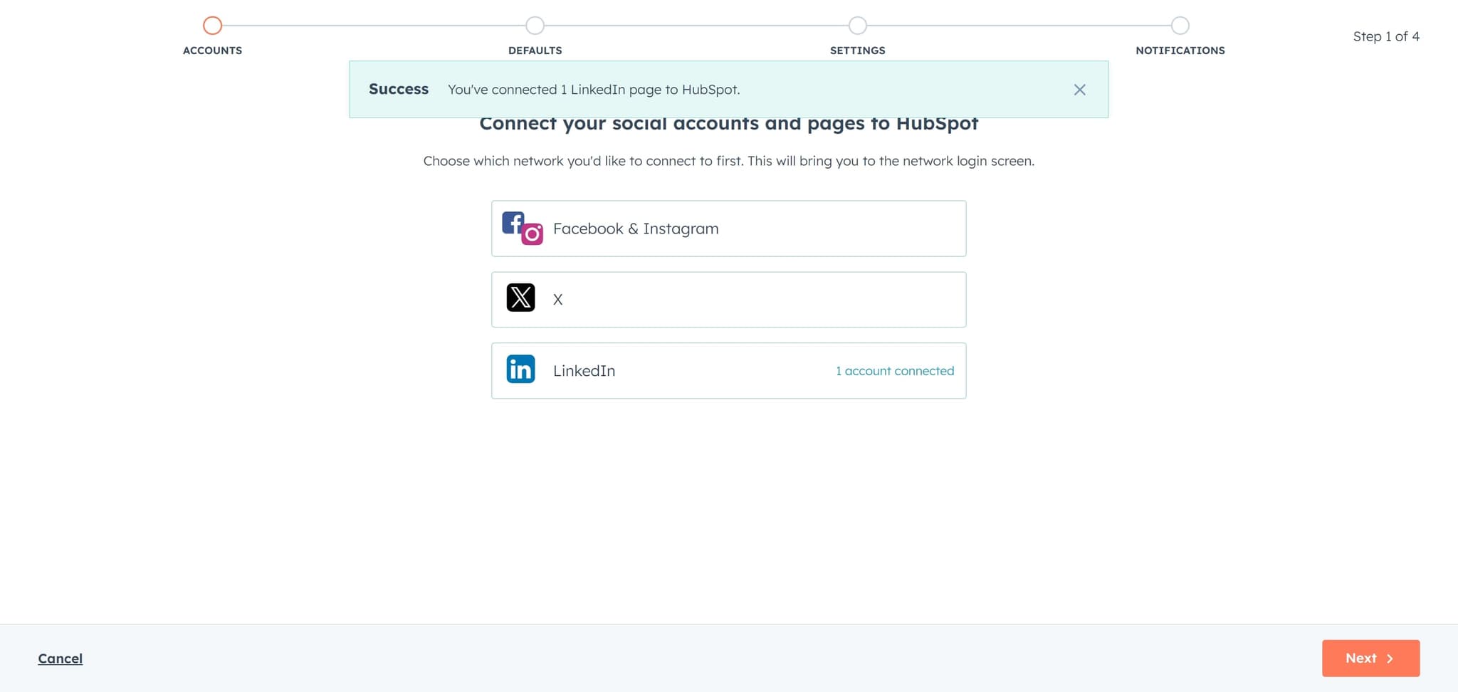 Confirm Social Account Integration