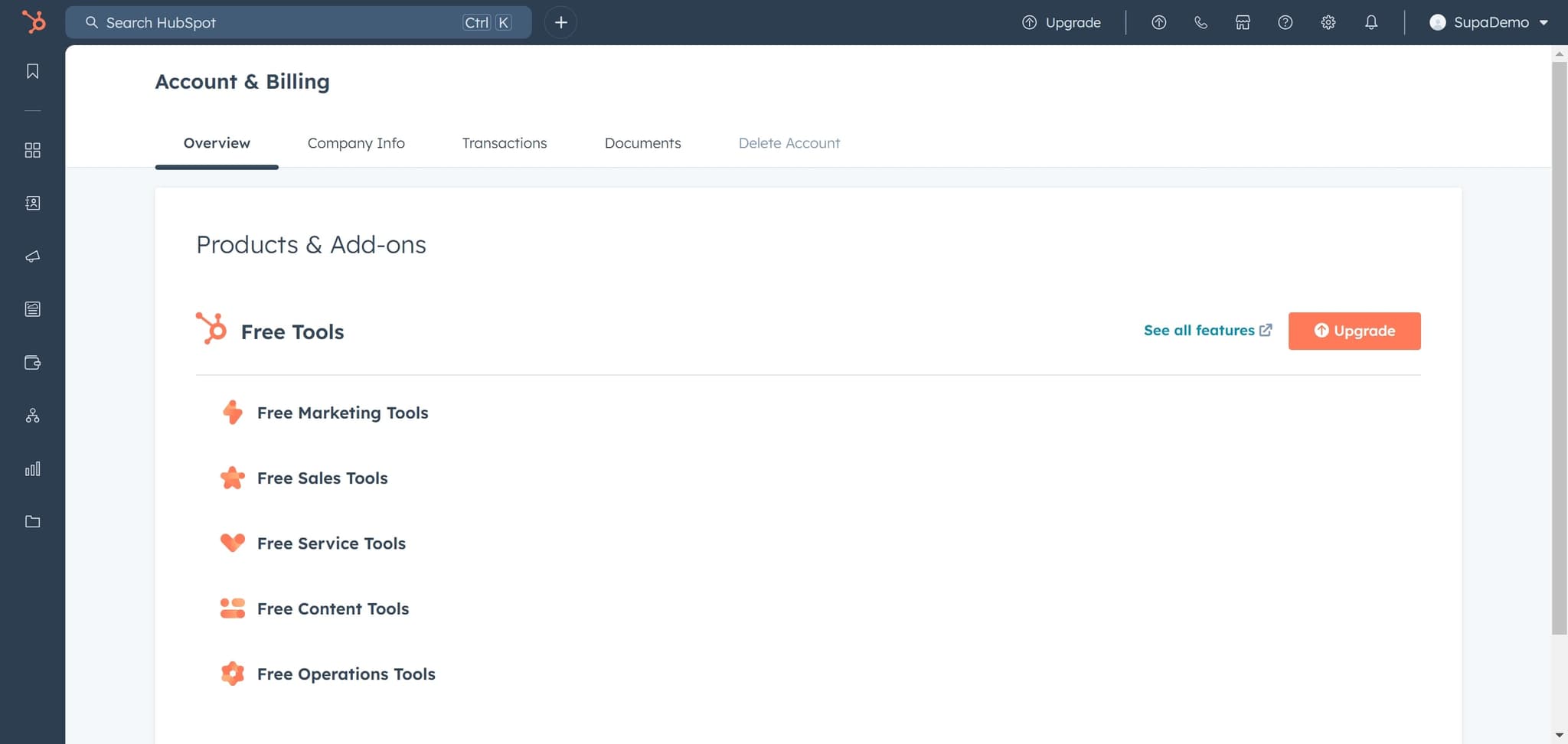 Click on Delete Account