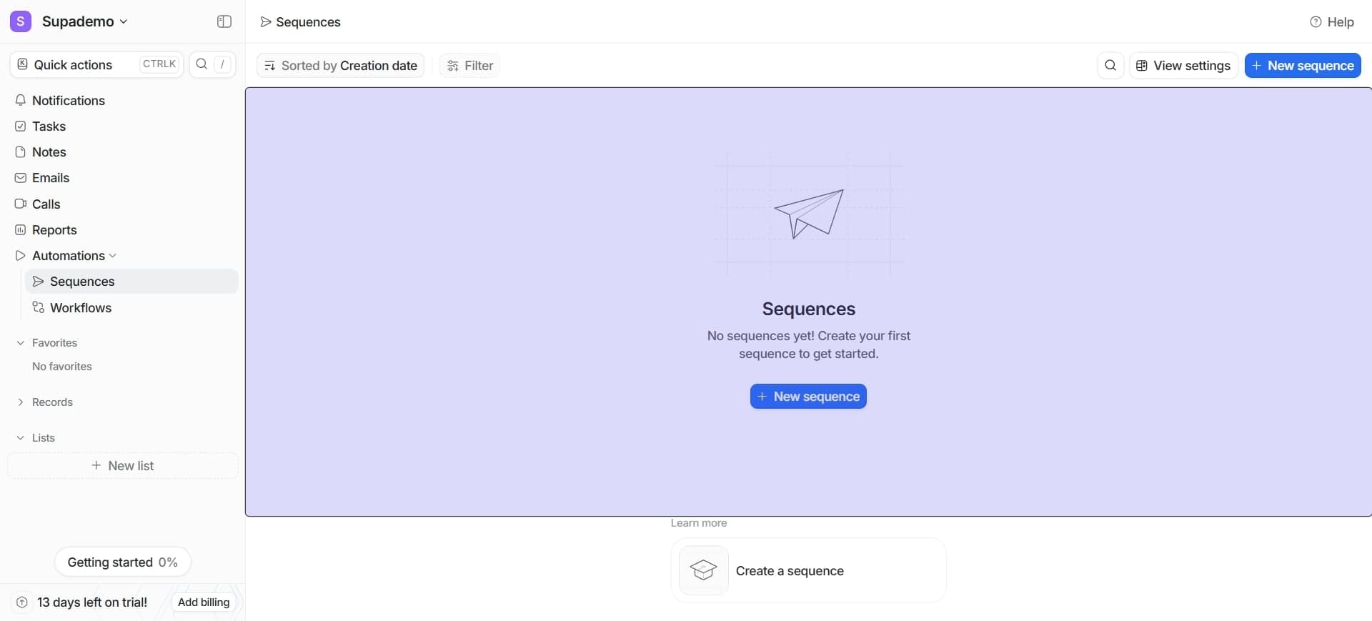 Review recent items or shortcuts