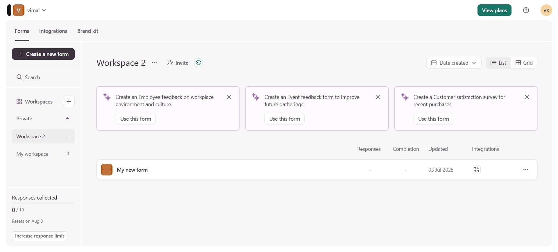 Access your form settings