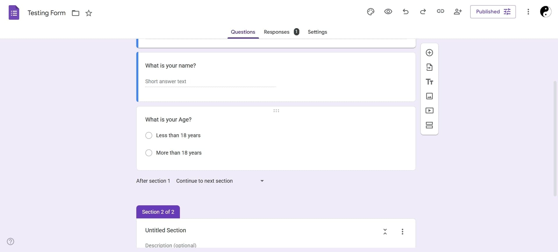 Add a multiple choice question