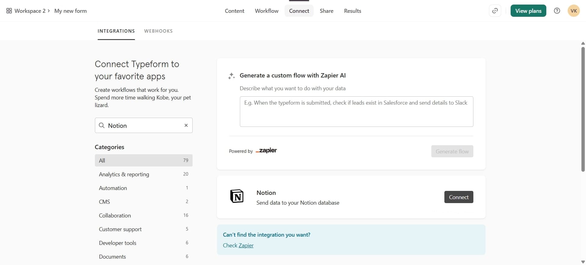 Grant permission to Typeform