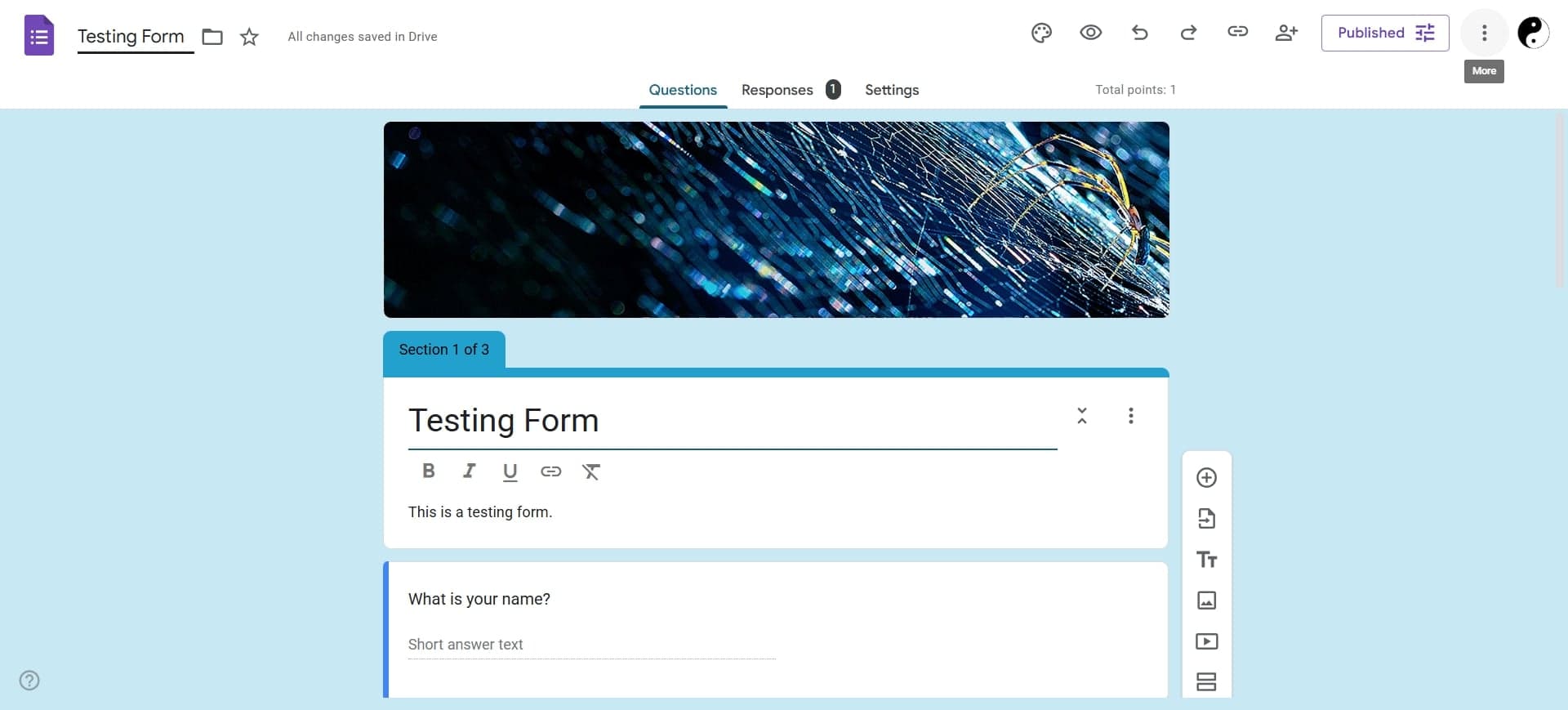 Identify the form's edit URL