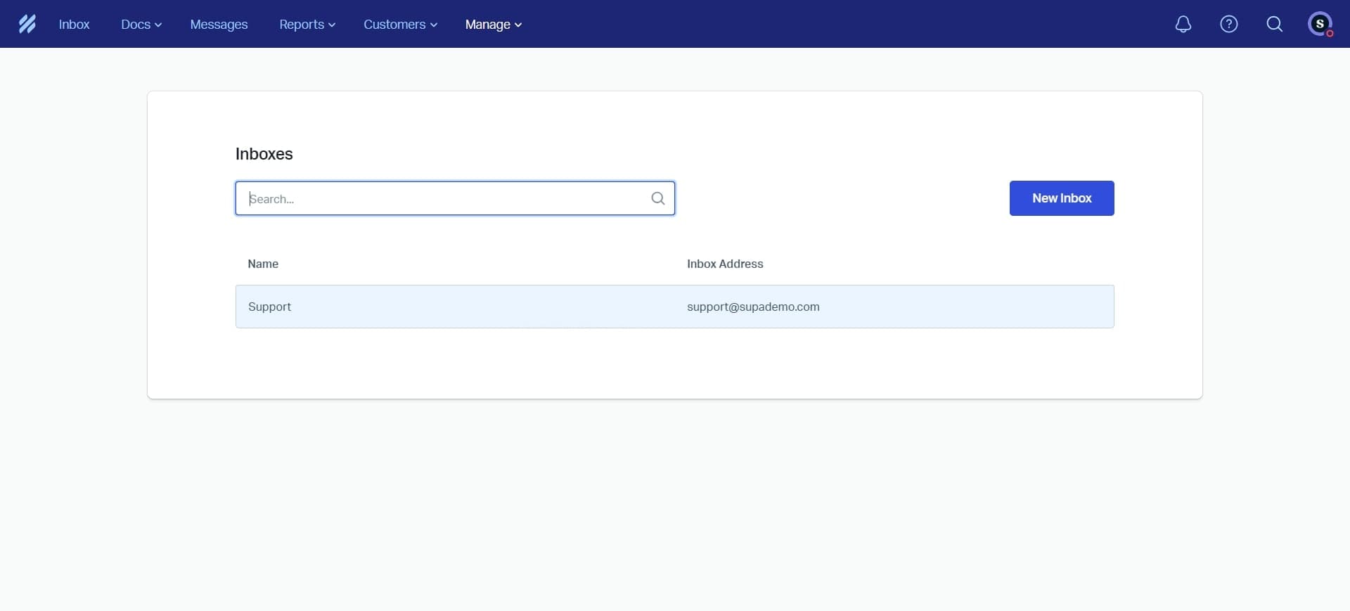 Open mailbox settings