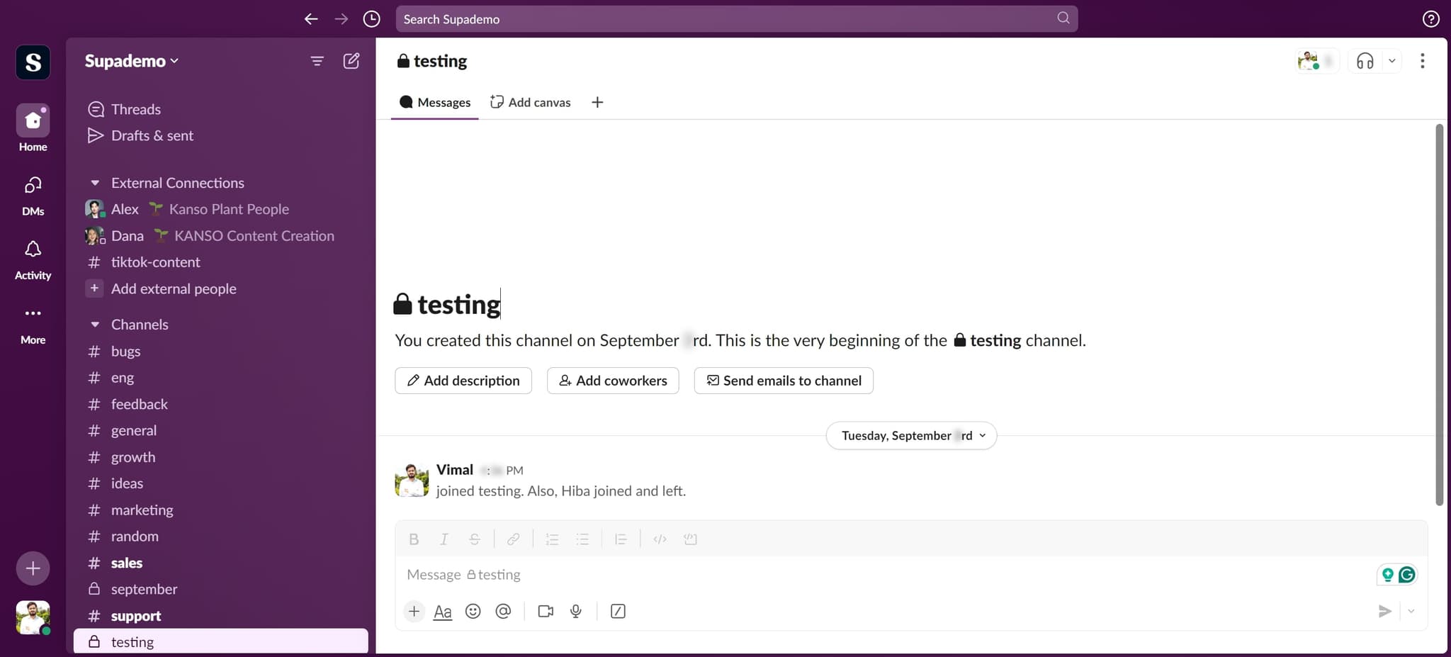 Access the channel menu