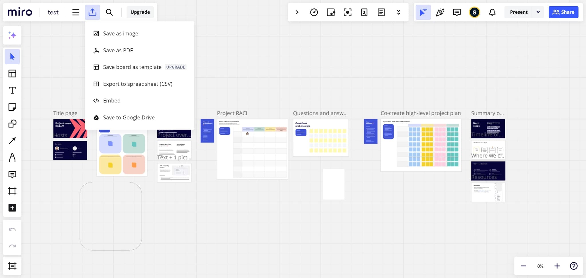 Navigate to export settings