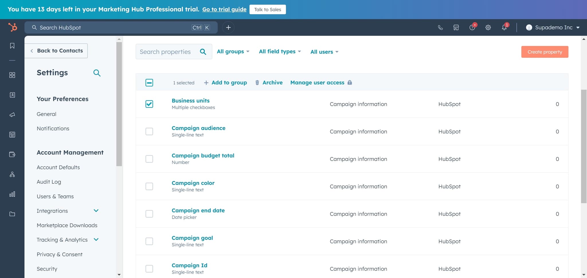 Initiate Property Creation