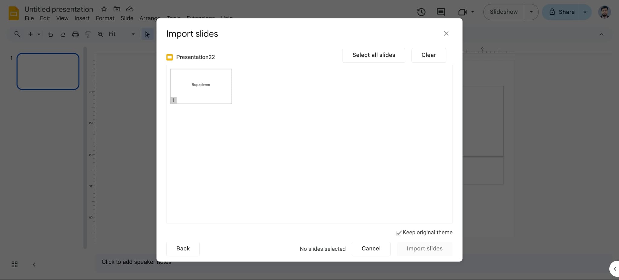 Confirm file selection