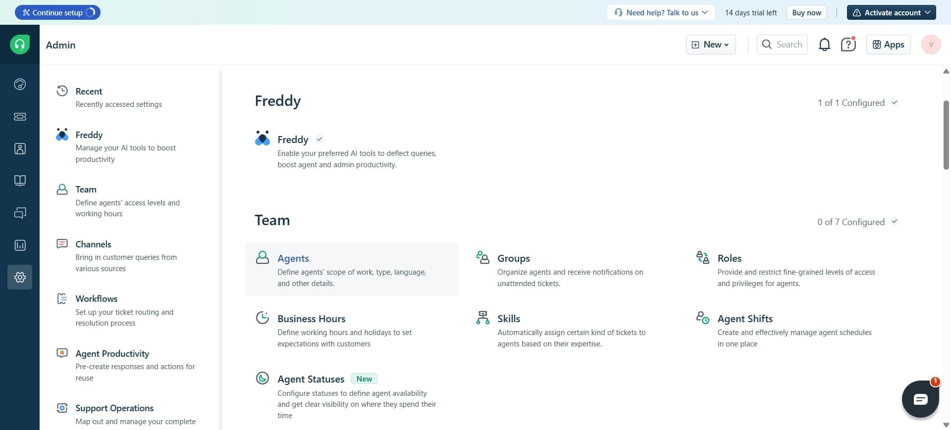 Navigate to AI Agent settings