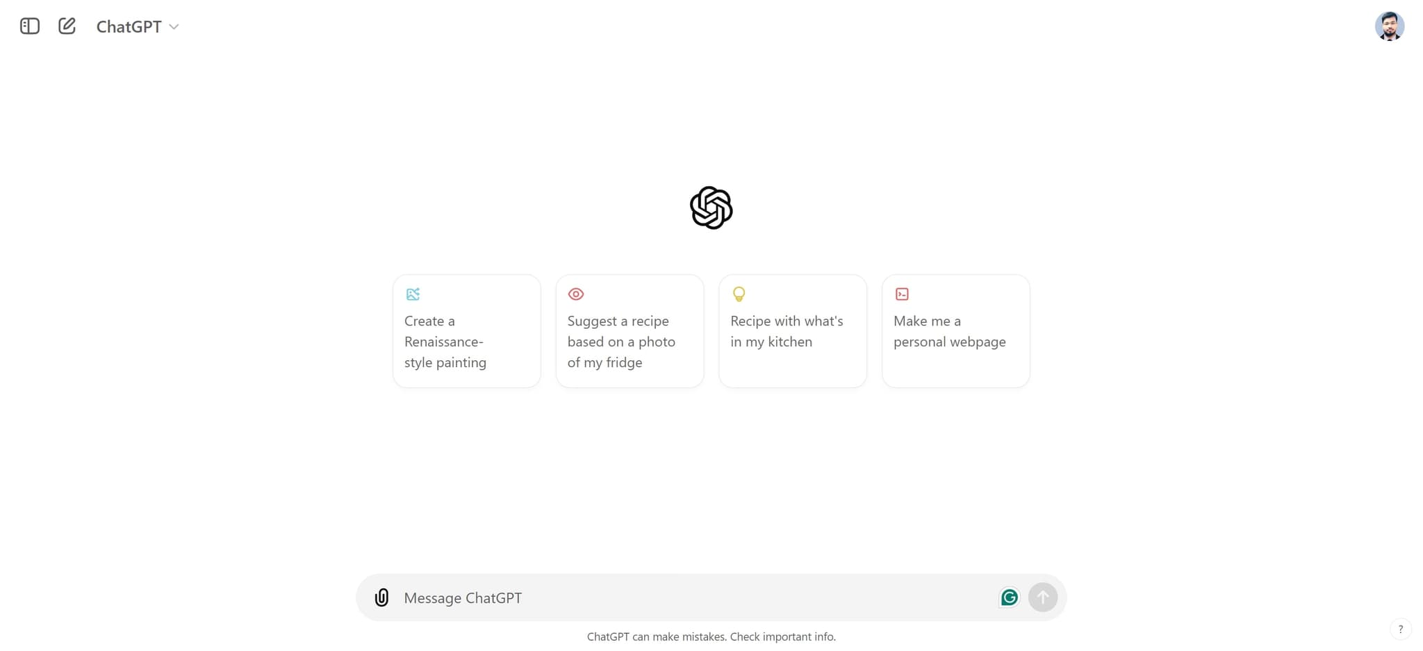 Open ChatGPT interface