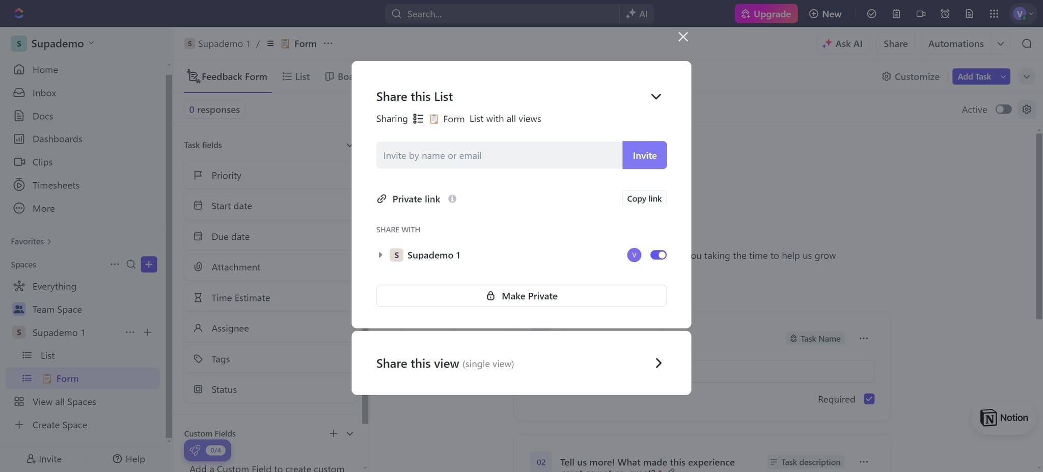 Generate and share the form link