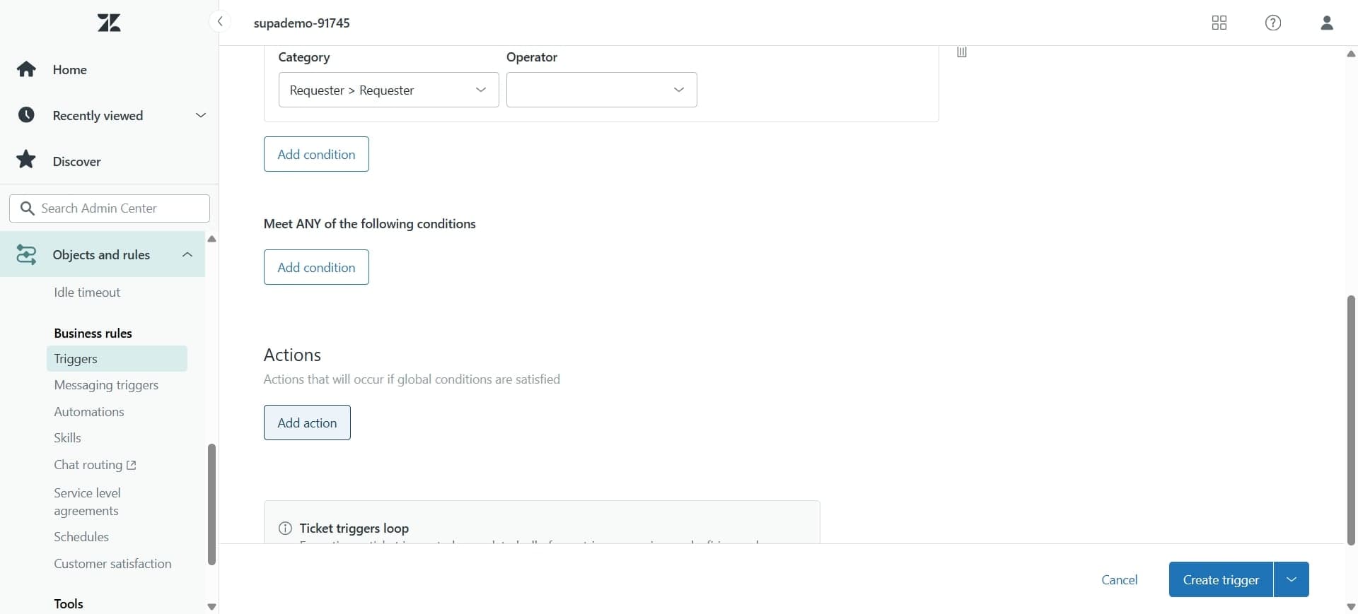 Review rule conditions