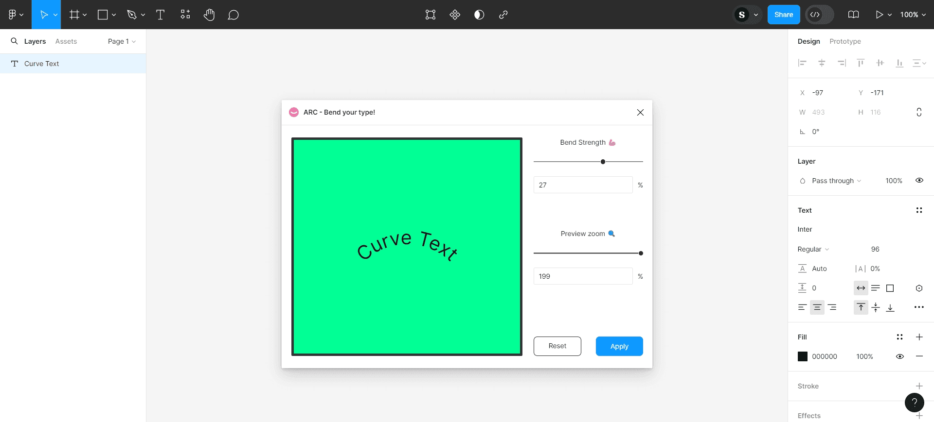 Configure curve settings