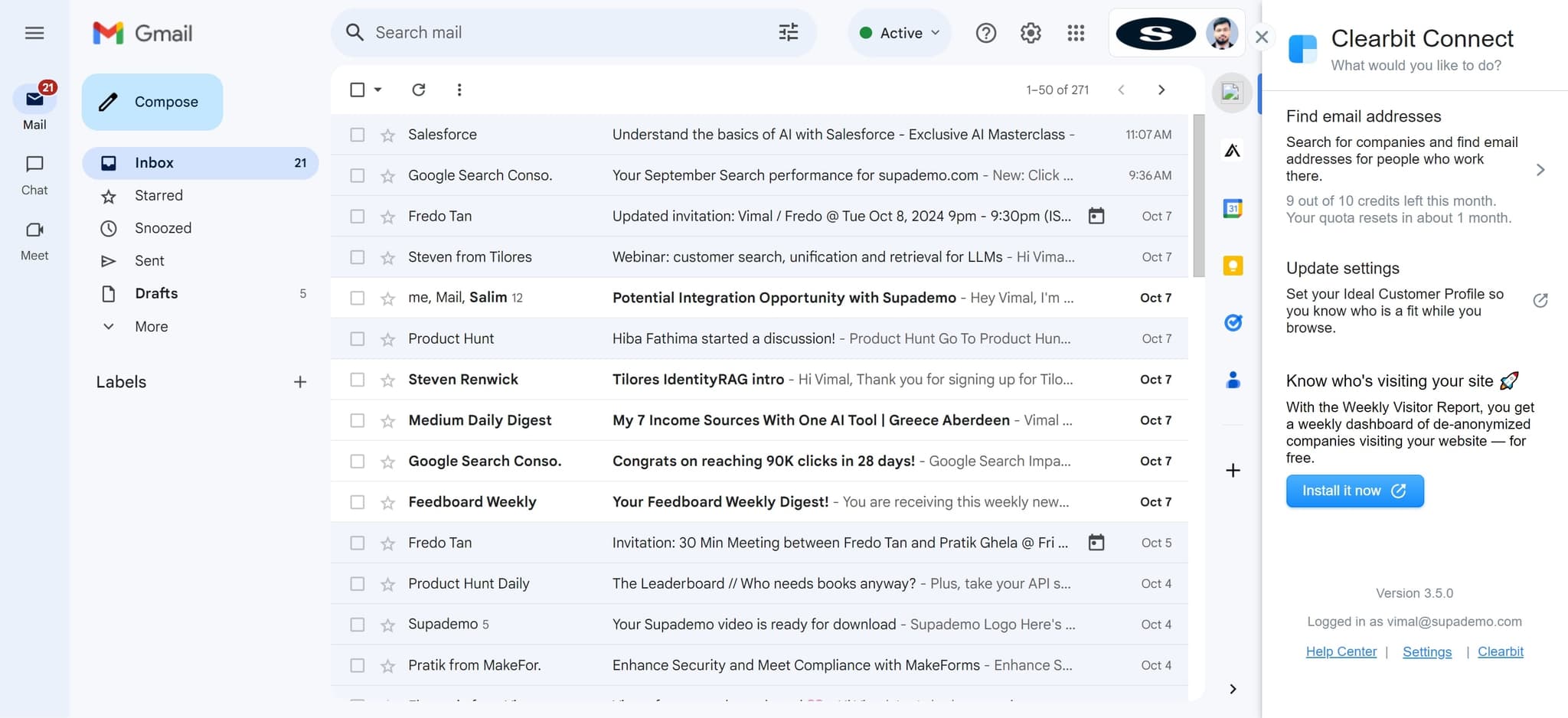 Click Find email addresses