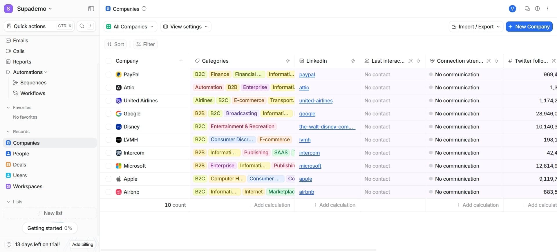 Explore the main navigation sidebar