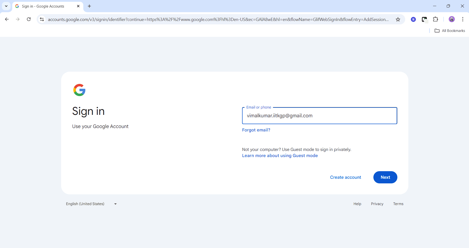Complete the sign-in process