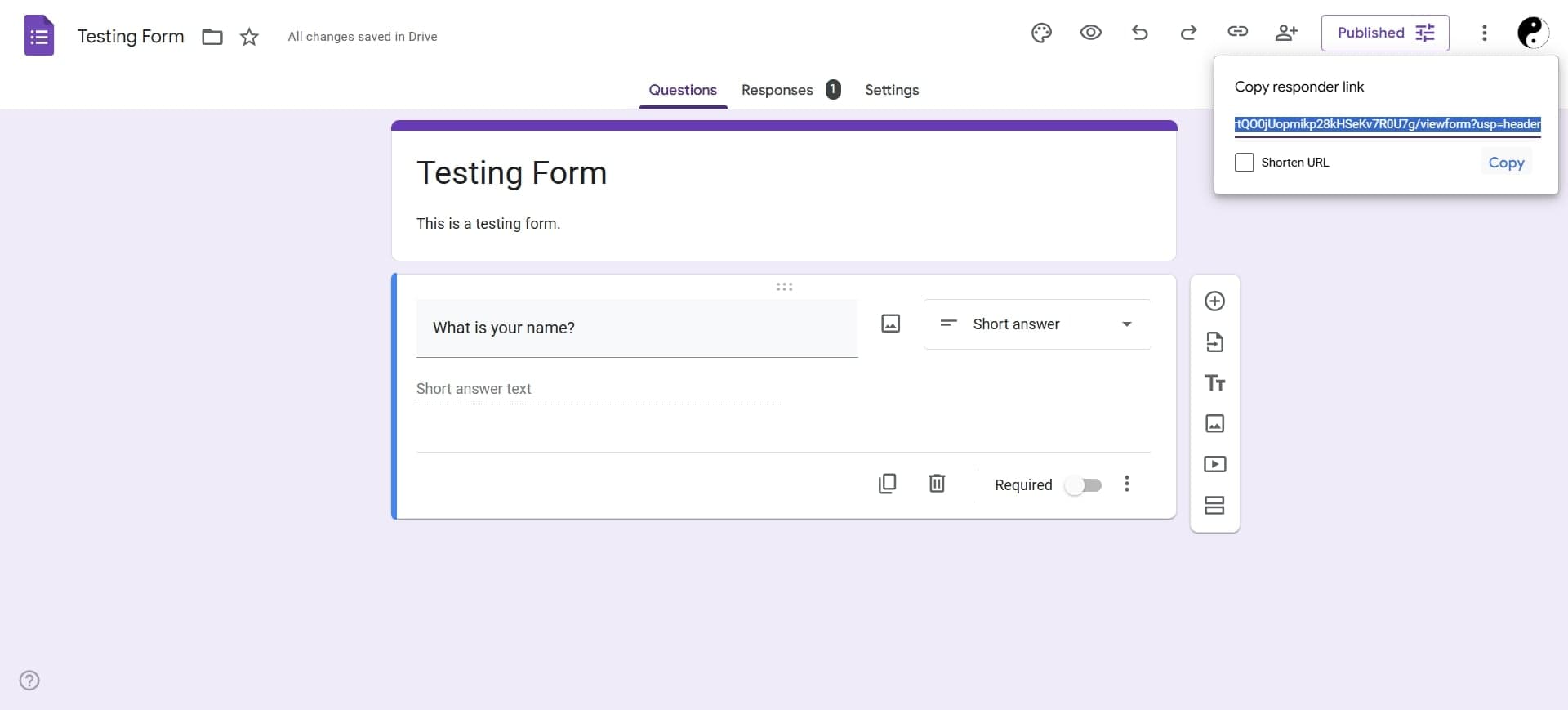 Distribute your form link