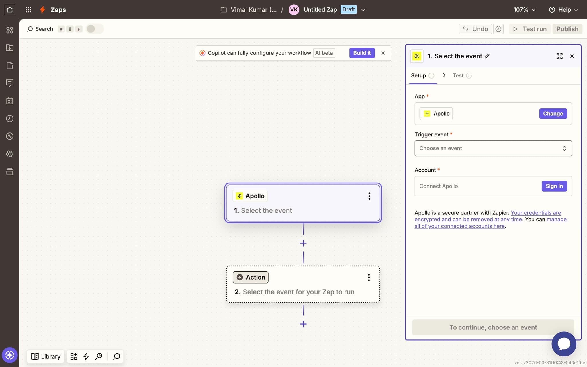 Choose a trigger event