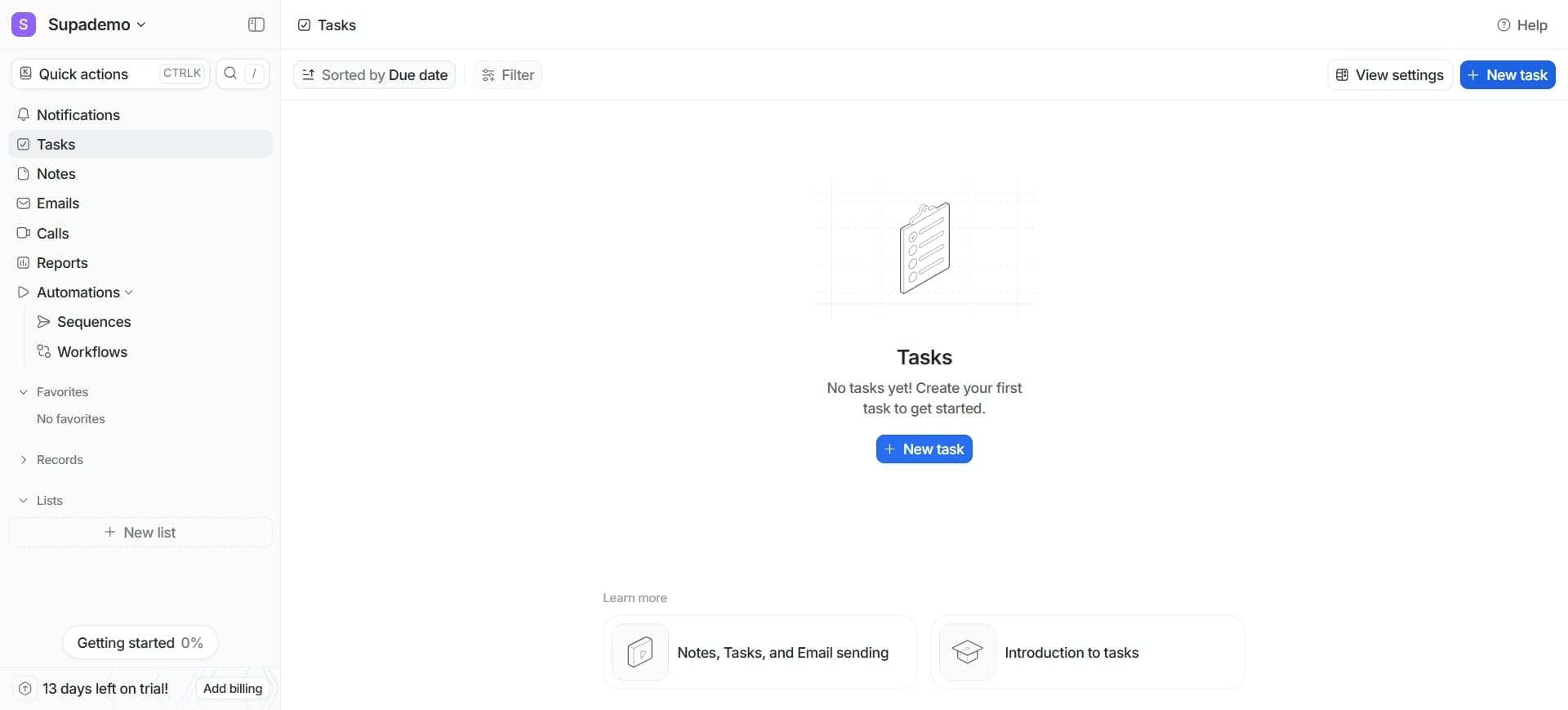Click the create new object button