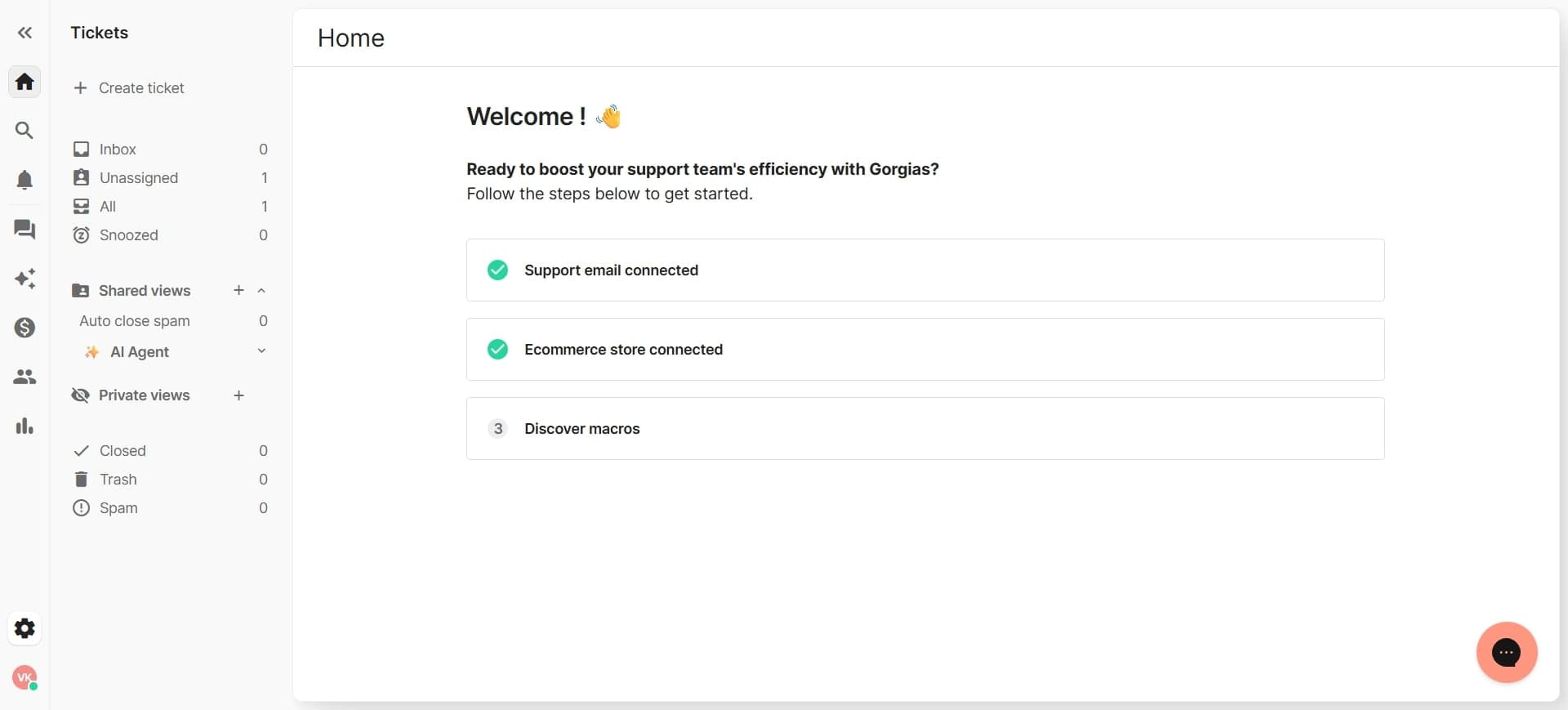 Open the customer conversation in Gorgias