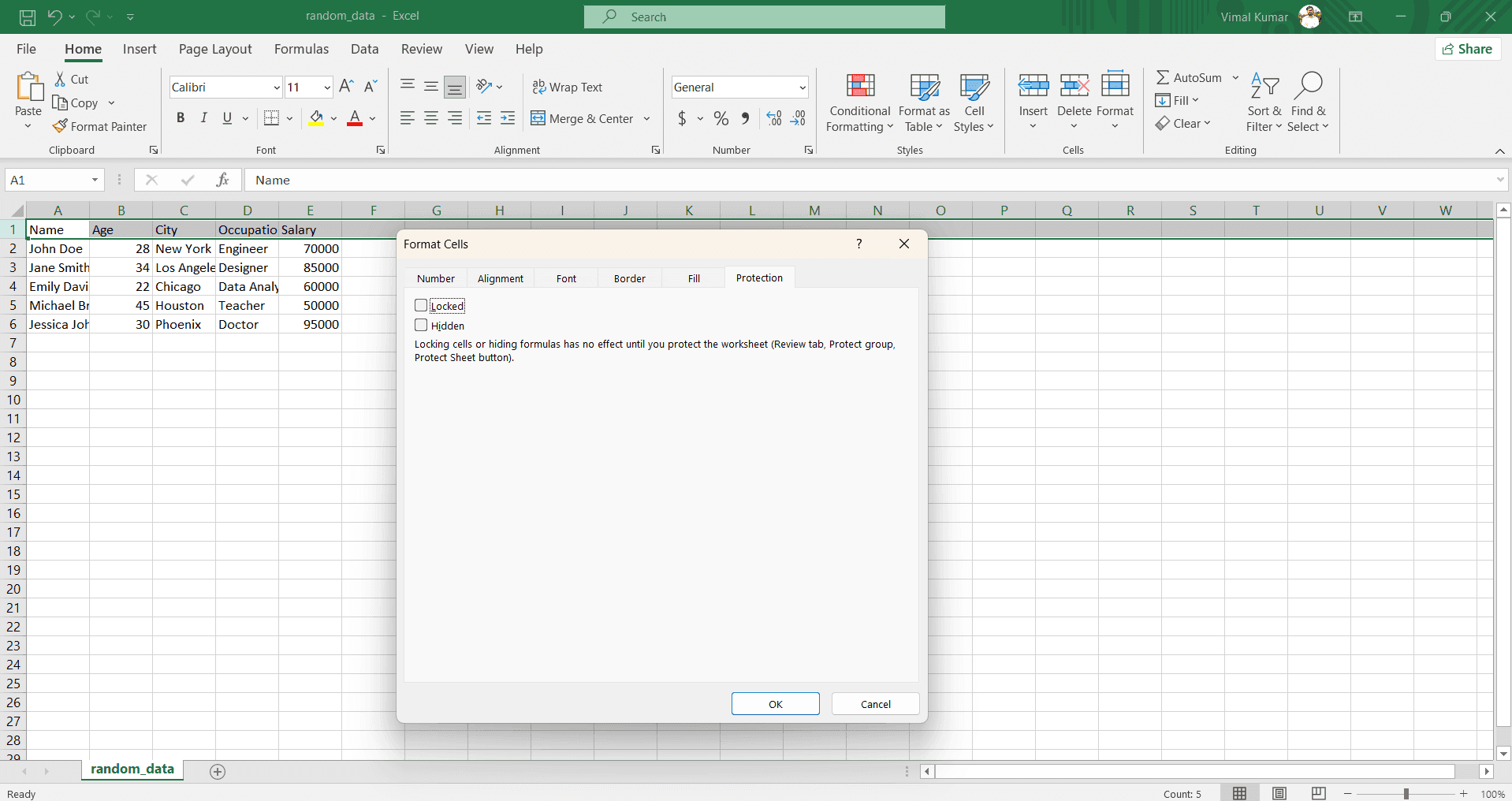 Enable sheet protection