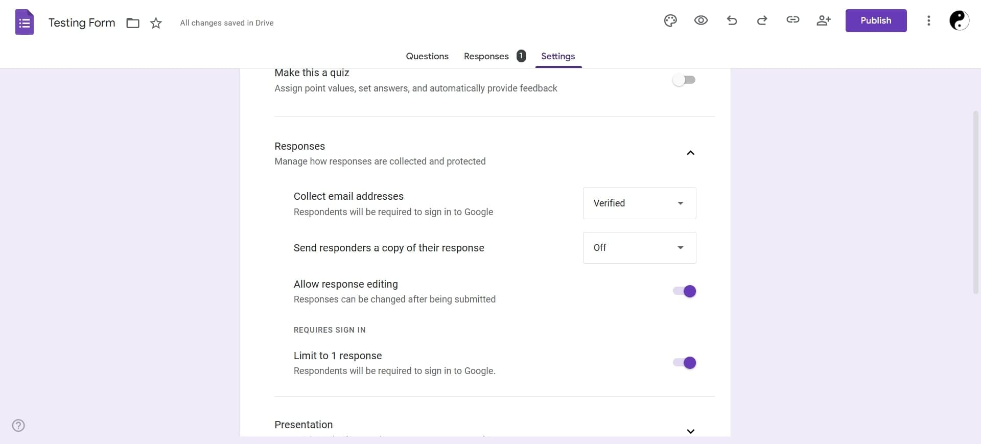 Disable email collection