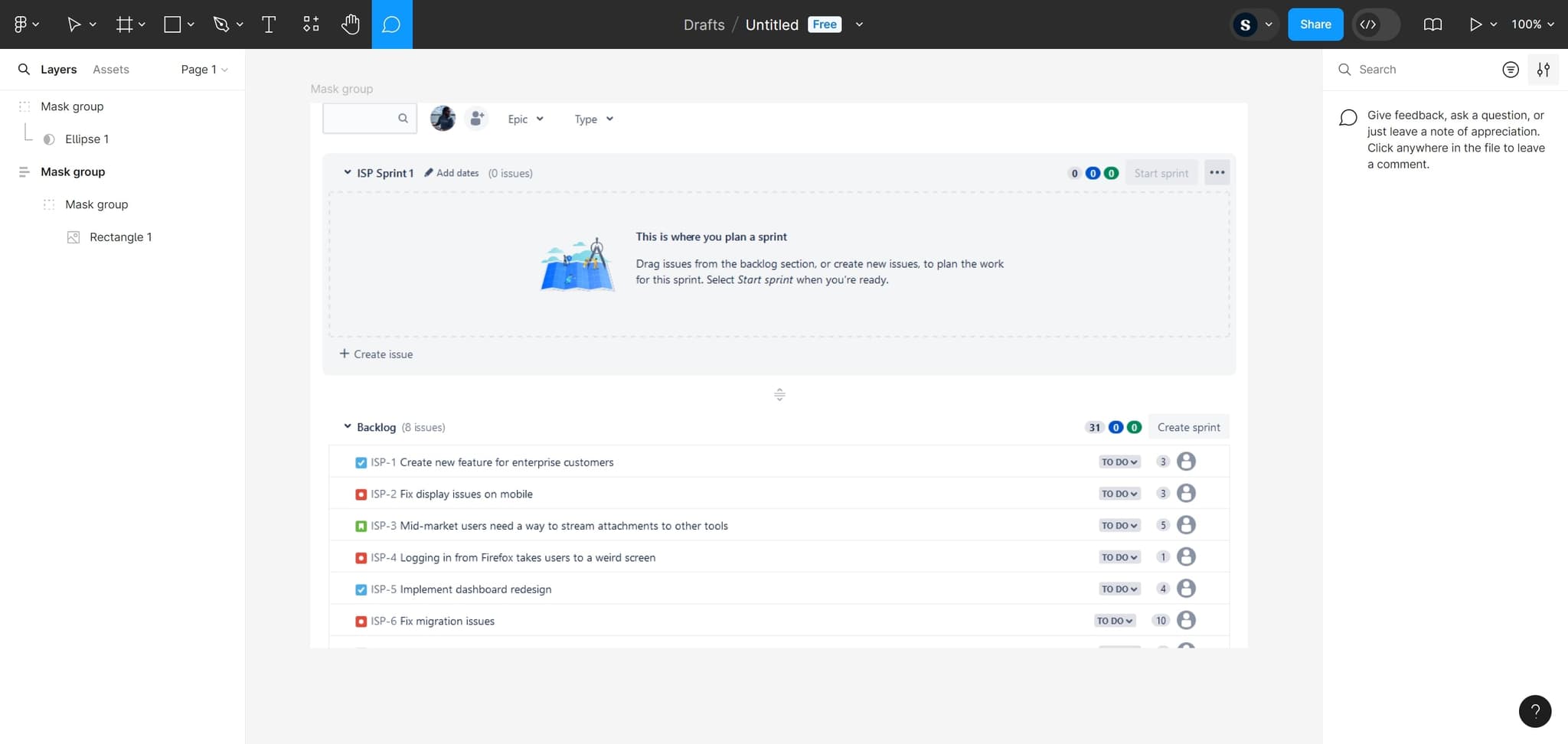 Open comment options