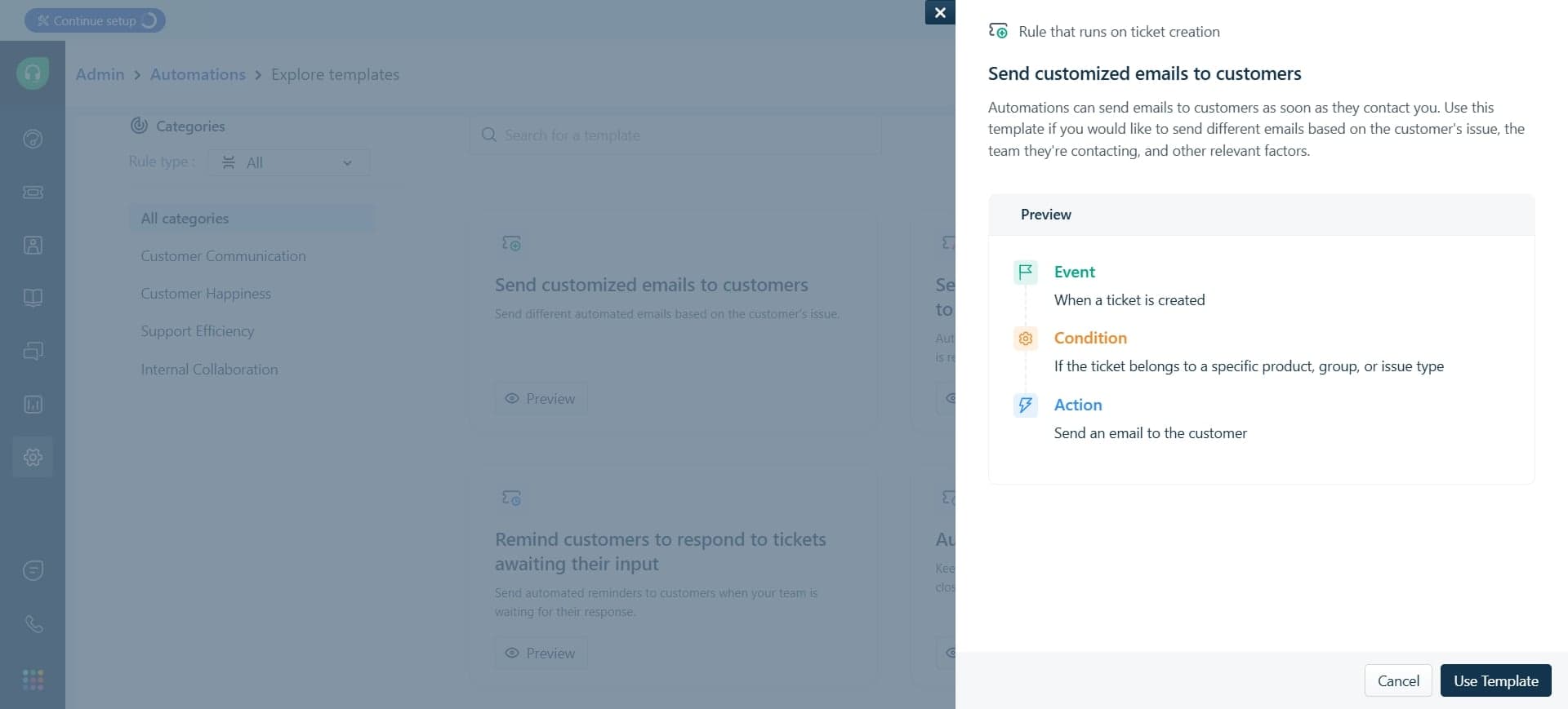 Add status update actions