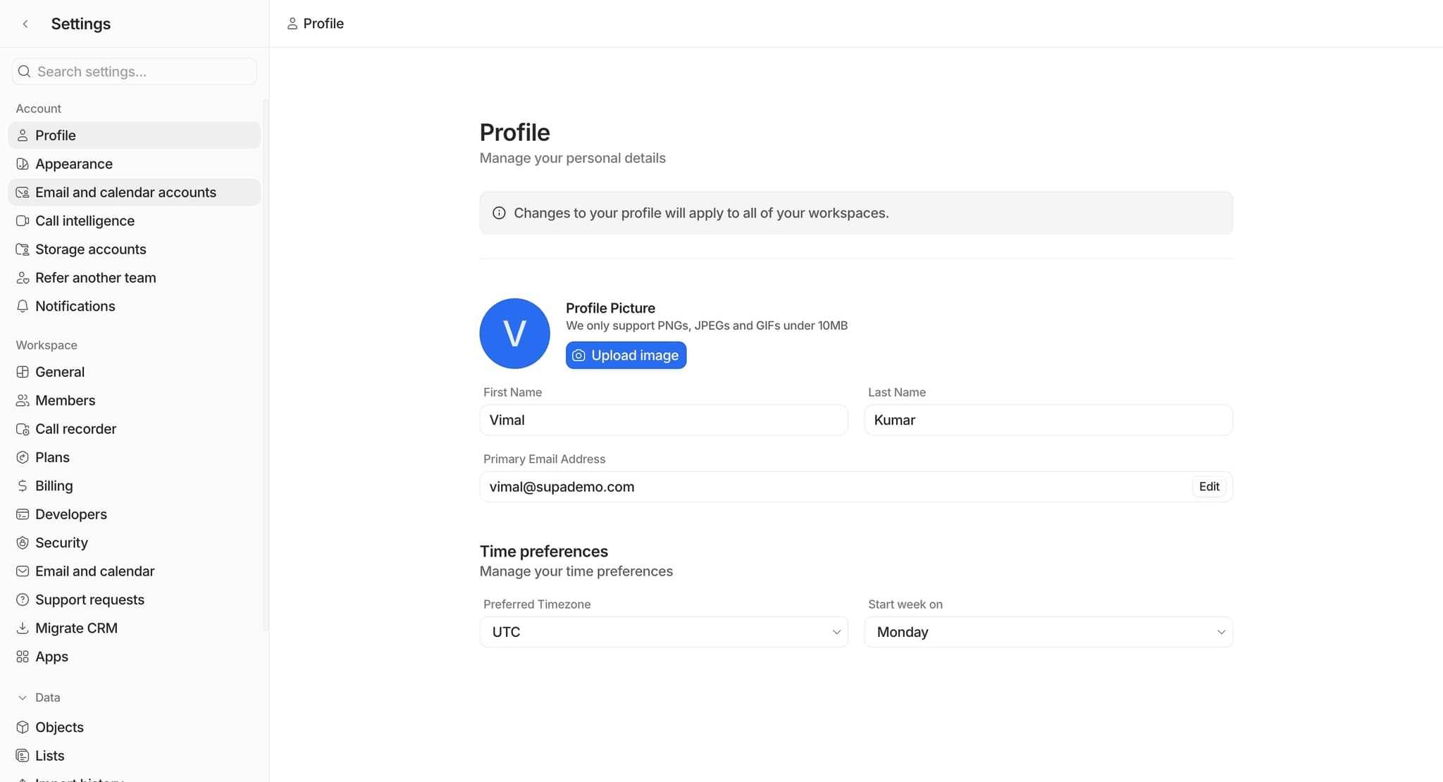 Configure email sync settings