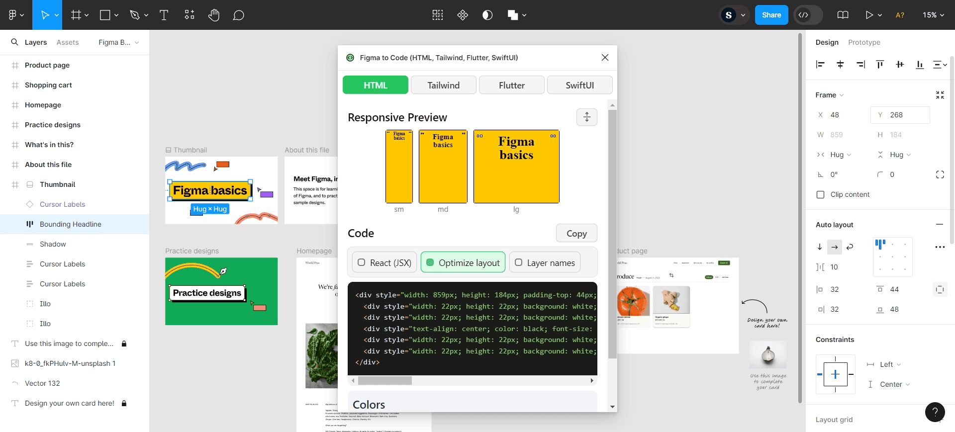 Review and export generated code