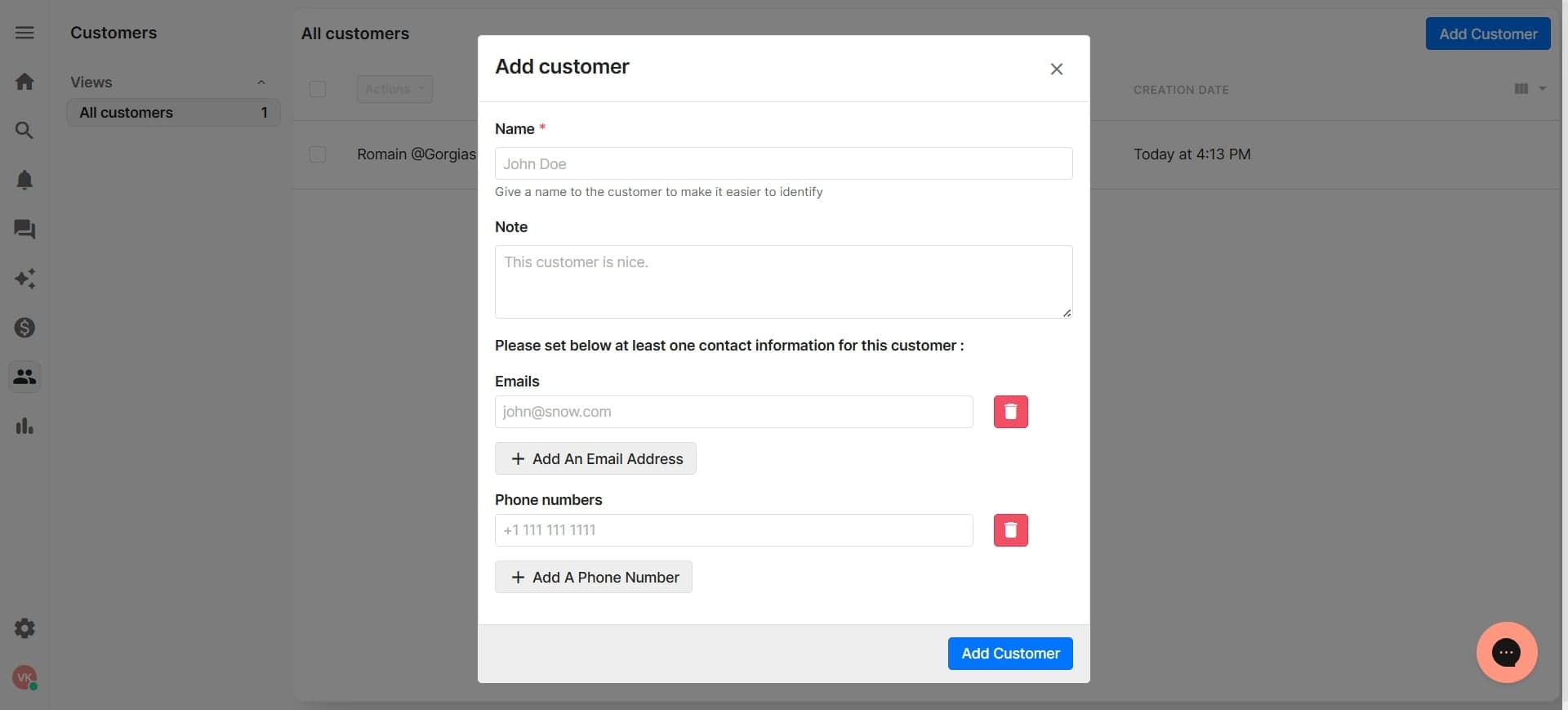Verify separation in customer records