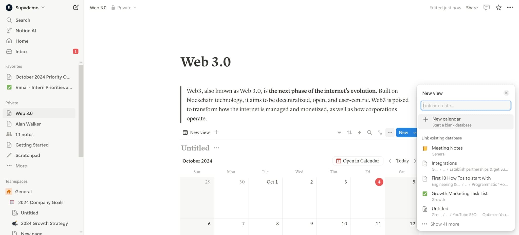 Click on New calendar