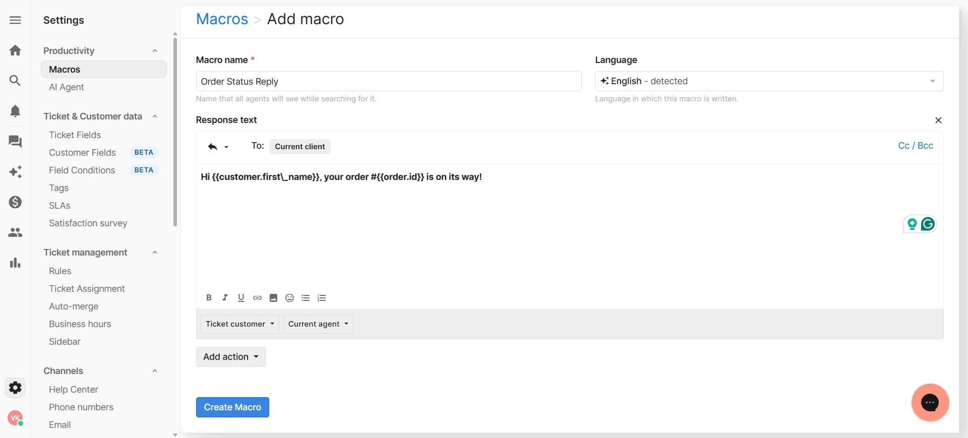 Train your team to use templates