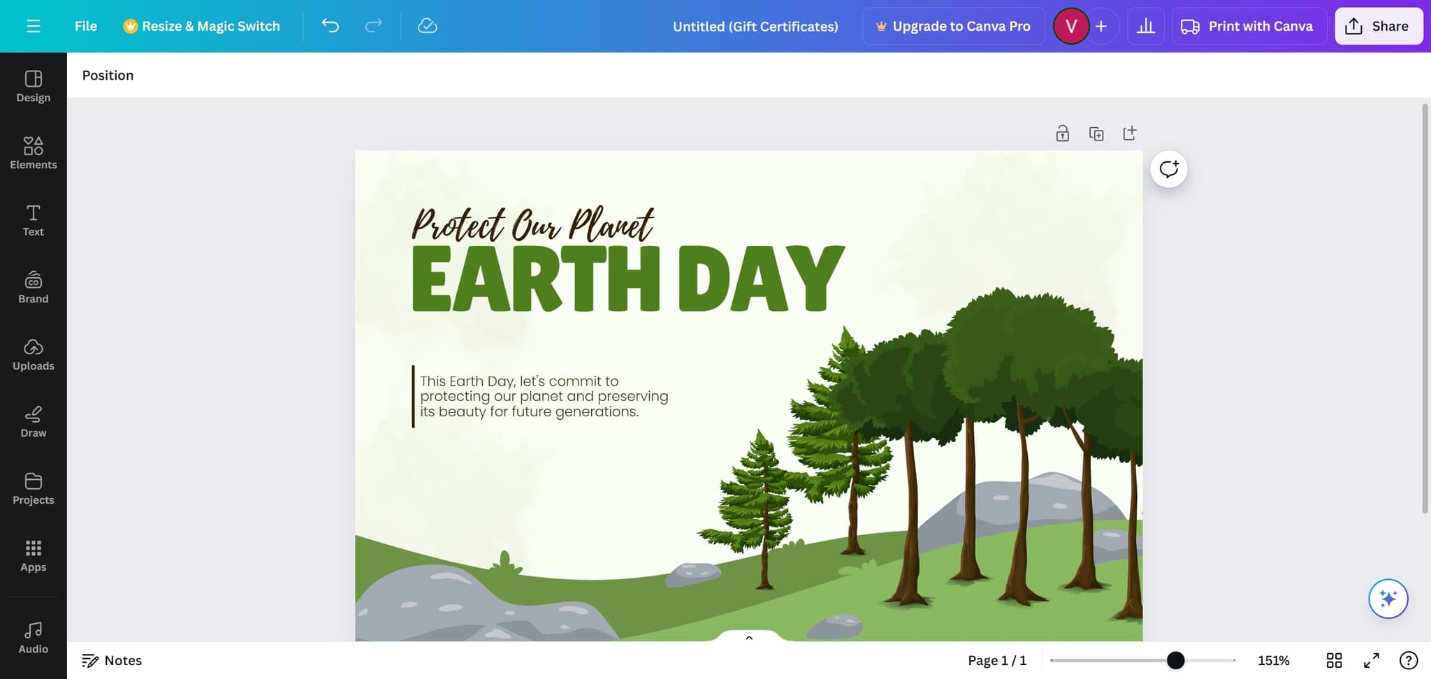 Open your Canva project