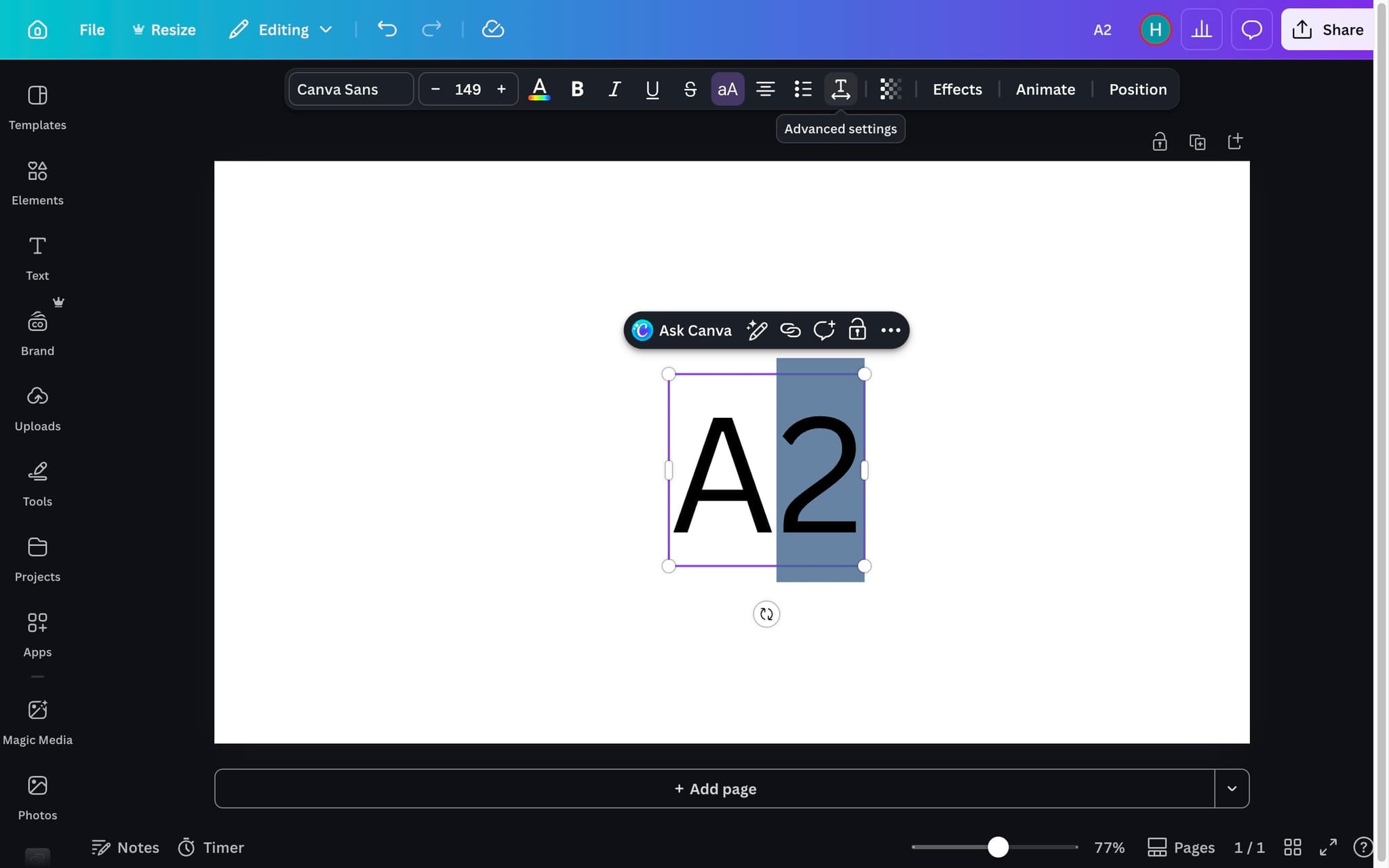 Click Advanced settings